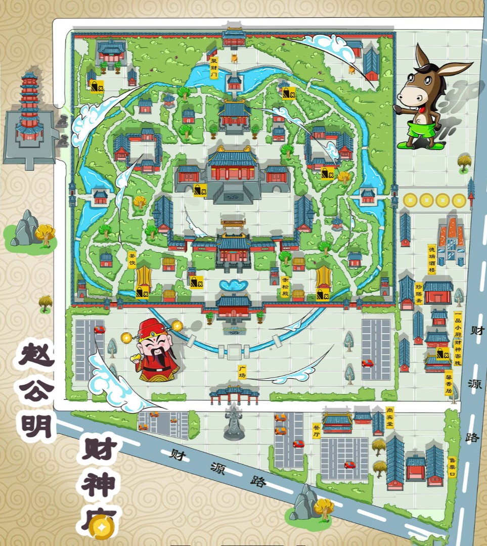静乐寺庙类手绘地图